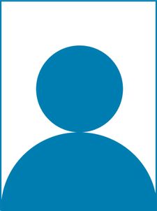 Blaue Avatar-Silhouette mit Kopf und Schultern vor weißem Hintergrund